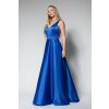 Φόρεμα Cecilia κρουαζέ, μπλε ρουά για γάμο -βάφτιση A21C262