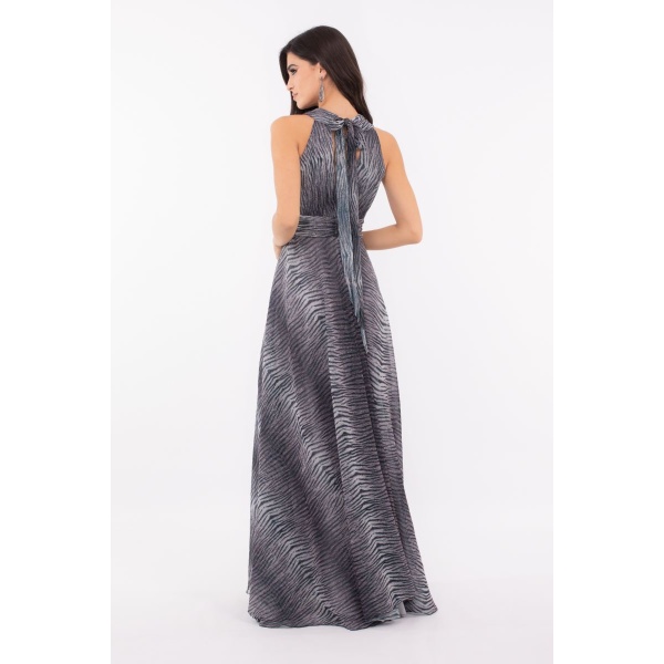 Φόρεμα Personal μάξι σε απόχρωση γκρι-ασημί W21-P116