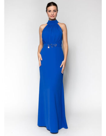 Φόρεμα maxi Cecilia σατέν μπλε ρουά S21C231