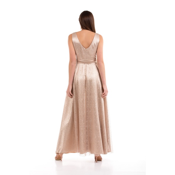 Φόρεμα Maxi Cocktail Χρυσό Bellino 21.11.2641 – X