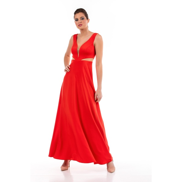 Γυναικείο Φόρεμα Maxi Κοραλί Bellino 21.11.2659 – K
