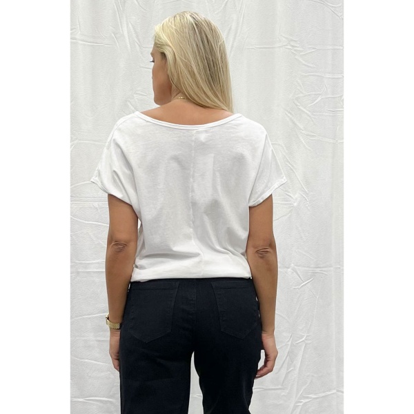 Μπλούζα Κοντομάνικη Portal Fashion Λευκή PF – 44