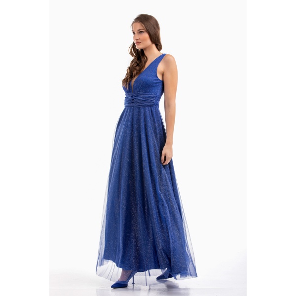 Φόρεμα Maxi Lurex Μπλε Ρουά 21.11.2633