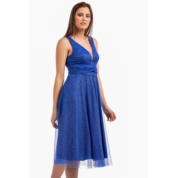 Φόρεμα Midi Lurex Μπλε Ρουά 21.11.2668