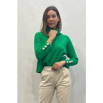 Πουλόβερ με Ζιβάγκο Portal Fashion Πράσινο PF – 0027