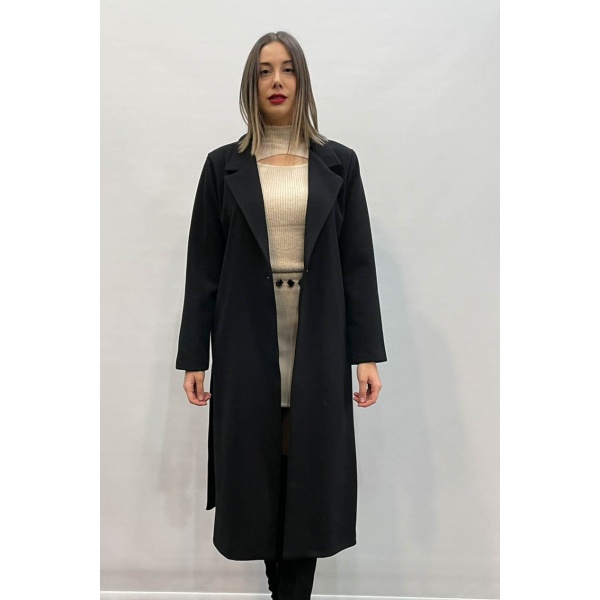 Παλτό Μπουκλέ Portal Fashion με Κουκούλα Mαύρο PF – 0013 – 2