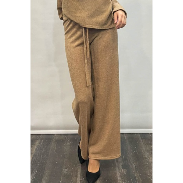 Παντελόνα Πλεκτή Portal Fashion Κάμελ PF – 4003