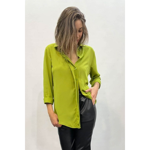 Πουκάμισο Portal Fashion Lime με Πατιλέτα PF – 312-lime