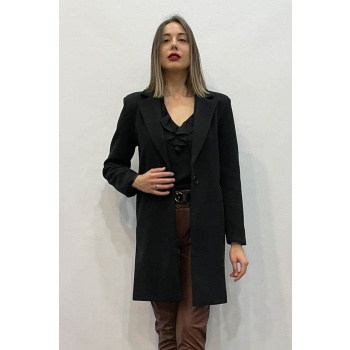 Παλτό σε ίσια γραμμή Portal Fashion Μαύρο PF – 0009