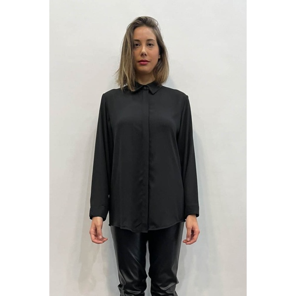 Πουκάμισο Portal Fashion Μαύρο με Πατιλέτα PF – 312-black