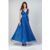 Φόρεμα coctail maxi μπλε με τούλι