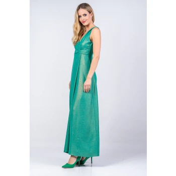 Φόρεμα maxi κρουαζέ πράσινο 21.11.2924