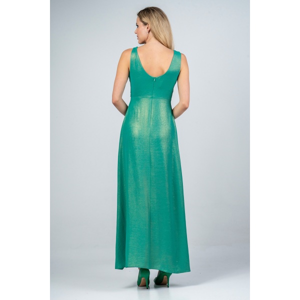 Φόρεμα maxi κρουαζέ πράσινο 21.11.2924