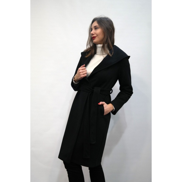 Παλτό με κουκούλα Μαύρο