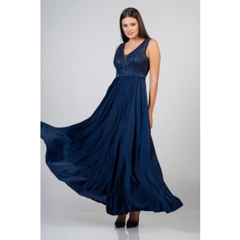 Φόρεμα maxi 21.11.3121 – Μπλε Ανοιχτή Πλάτη
